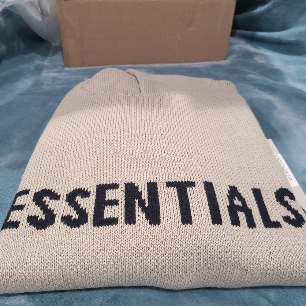 Fear of god essentials knit hoodie size medium